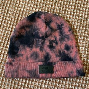 Vans Pink and Black Tie-Dye Beanie